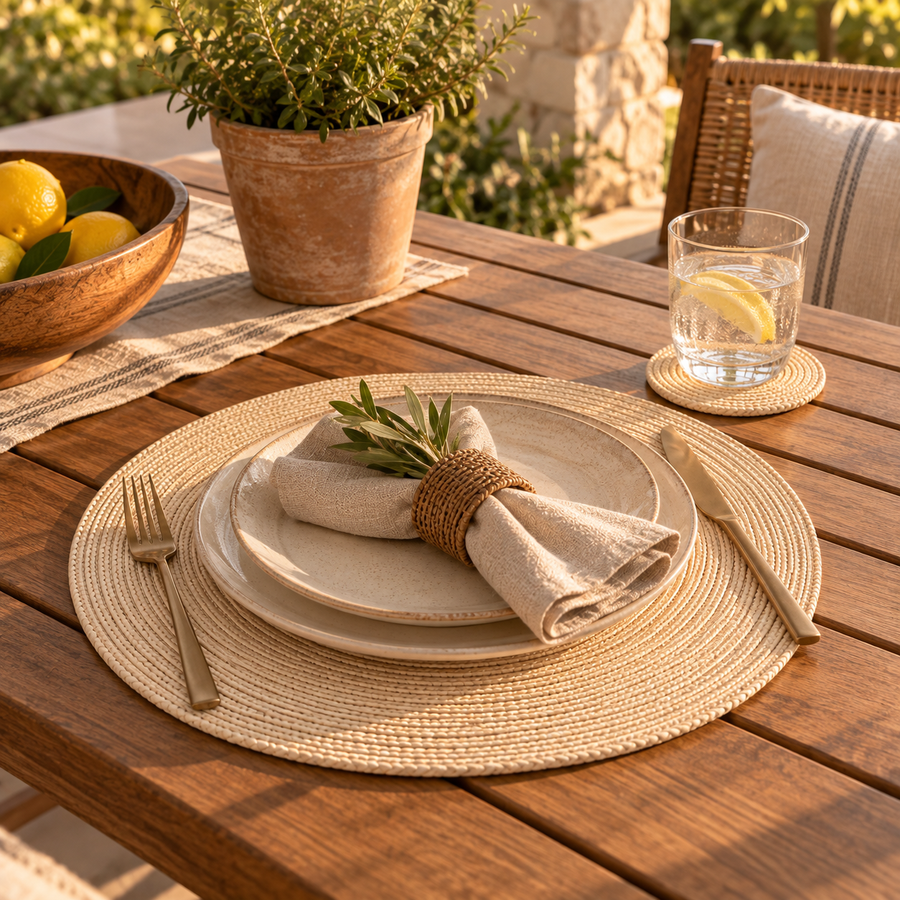 Woven Placemat & Coaster Set of 6