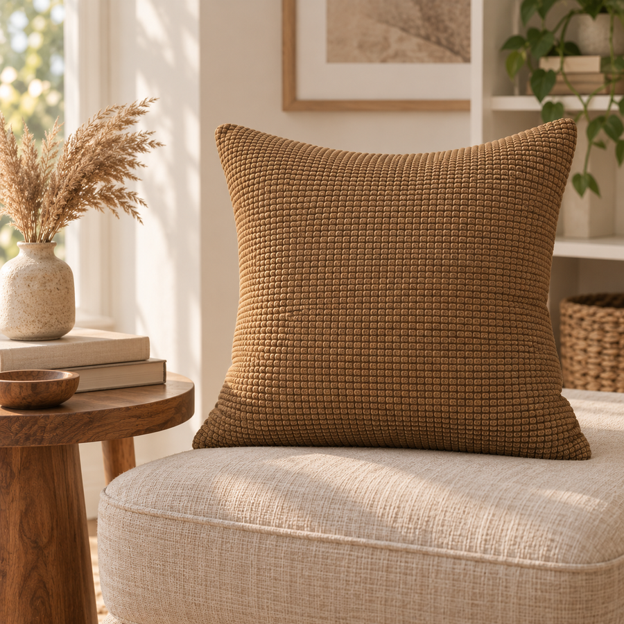 Textured Throw Pillow Cover, 18x18