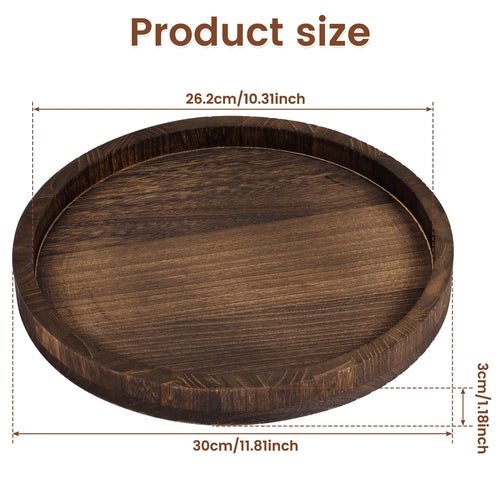 Decorative Round Wood Tray