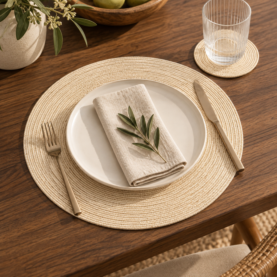 Woven Placemat & Coaster Set of 6