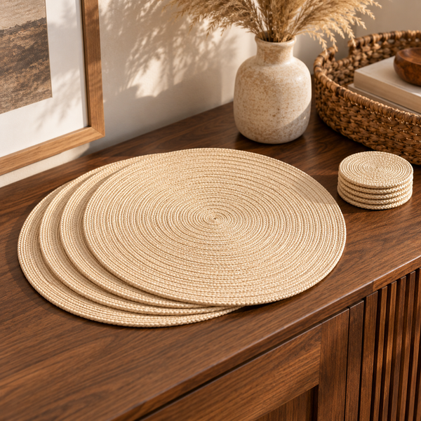 Woven Placemat & Coaster Set of 6