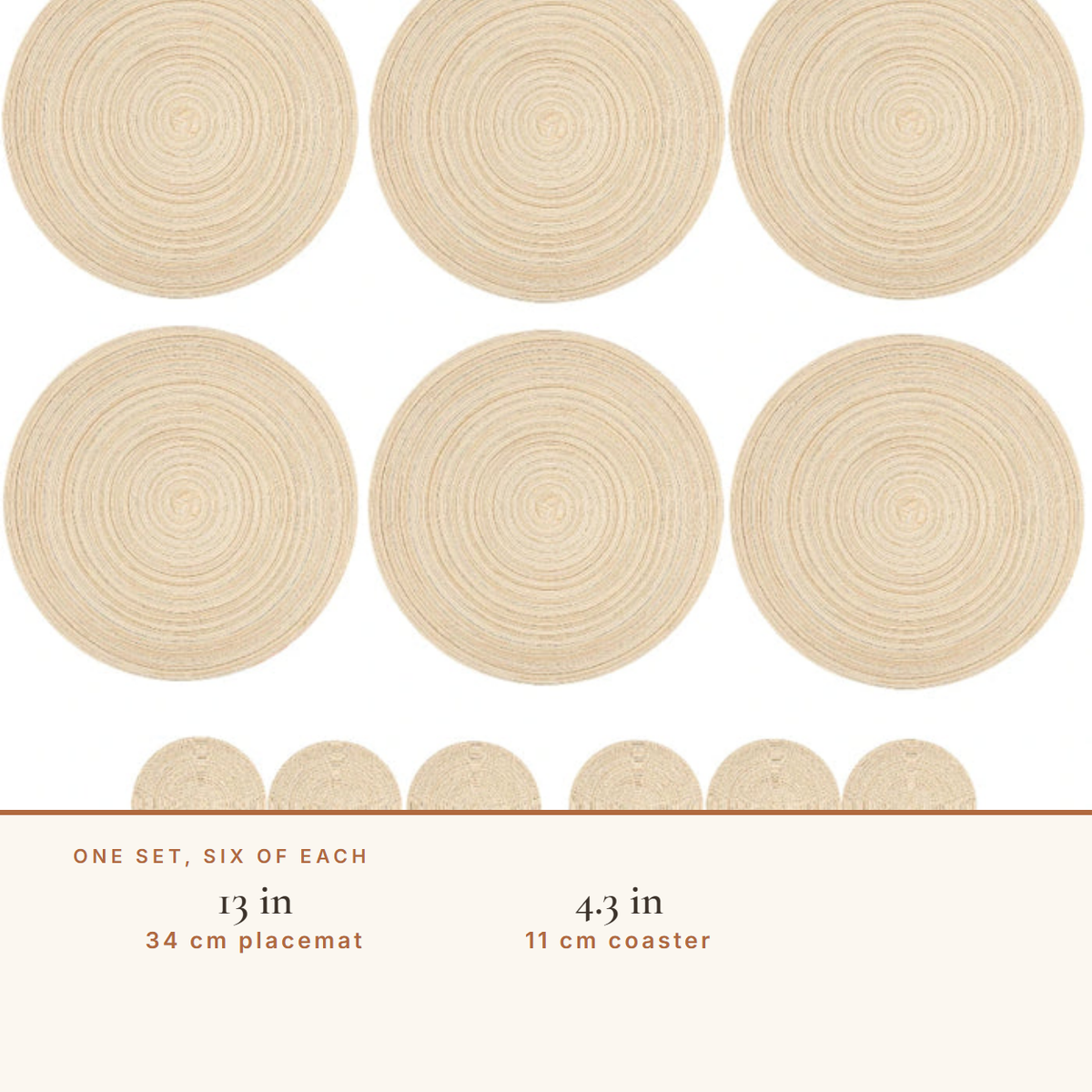 Size and material details