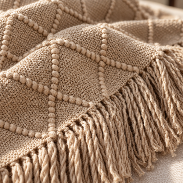 Woven Tassel Throw Blanket